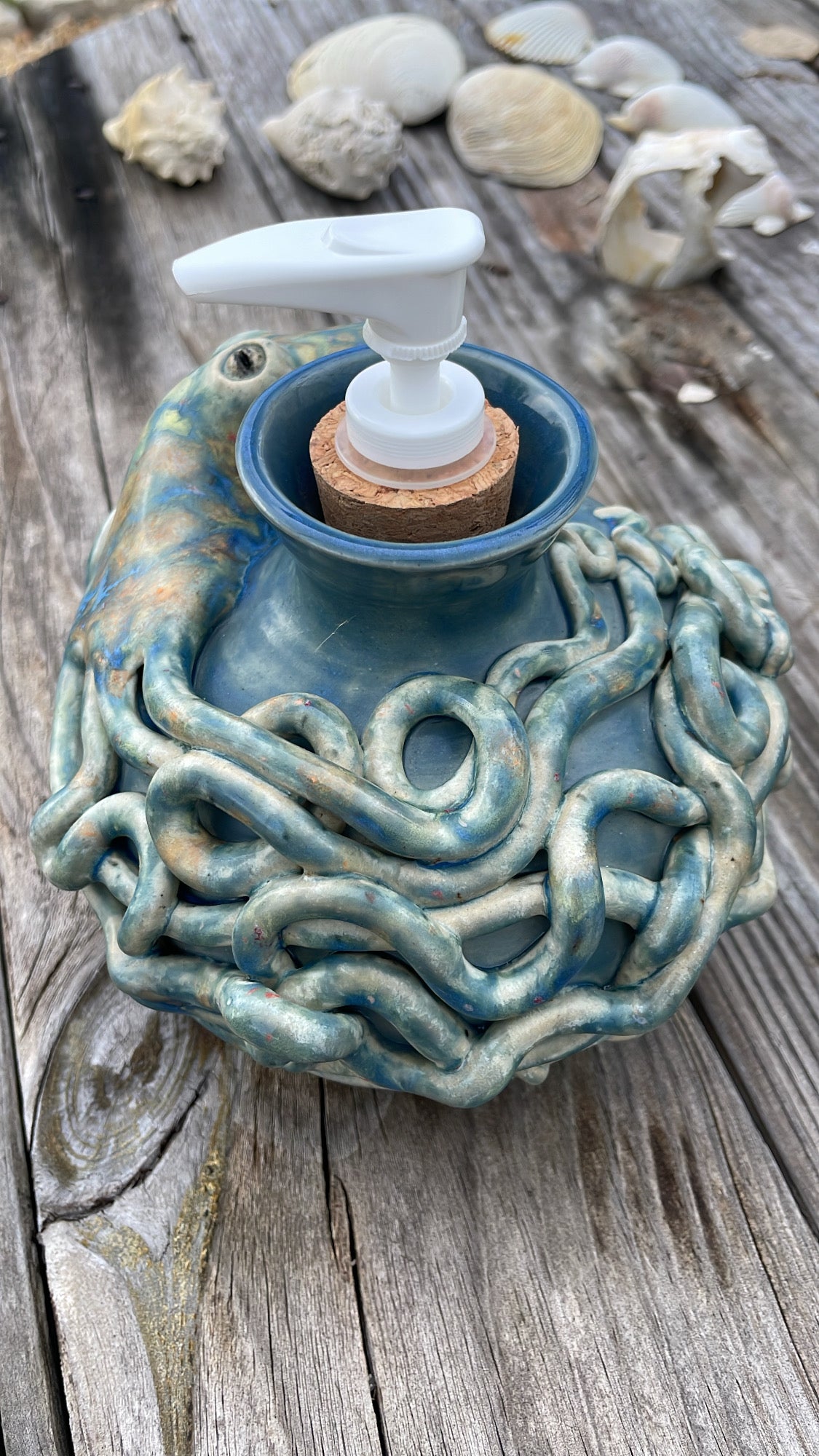 Blue Octopus Vase