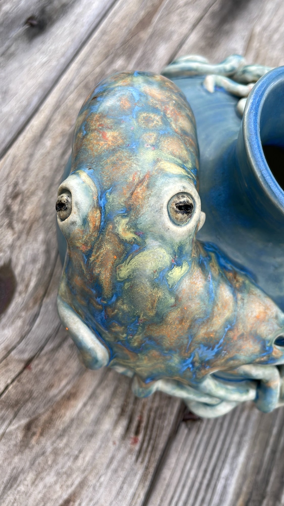 Blue Octopus Vase