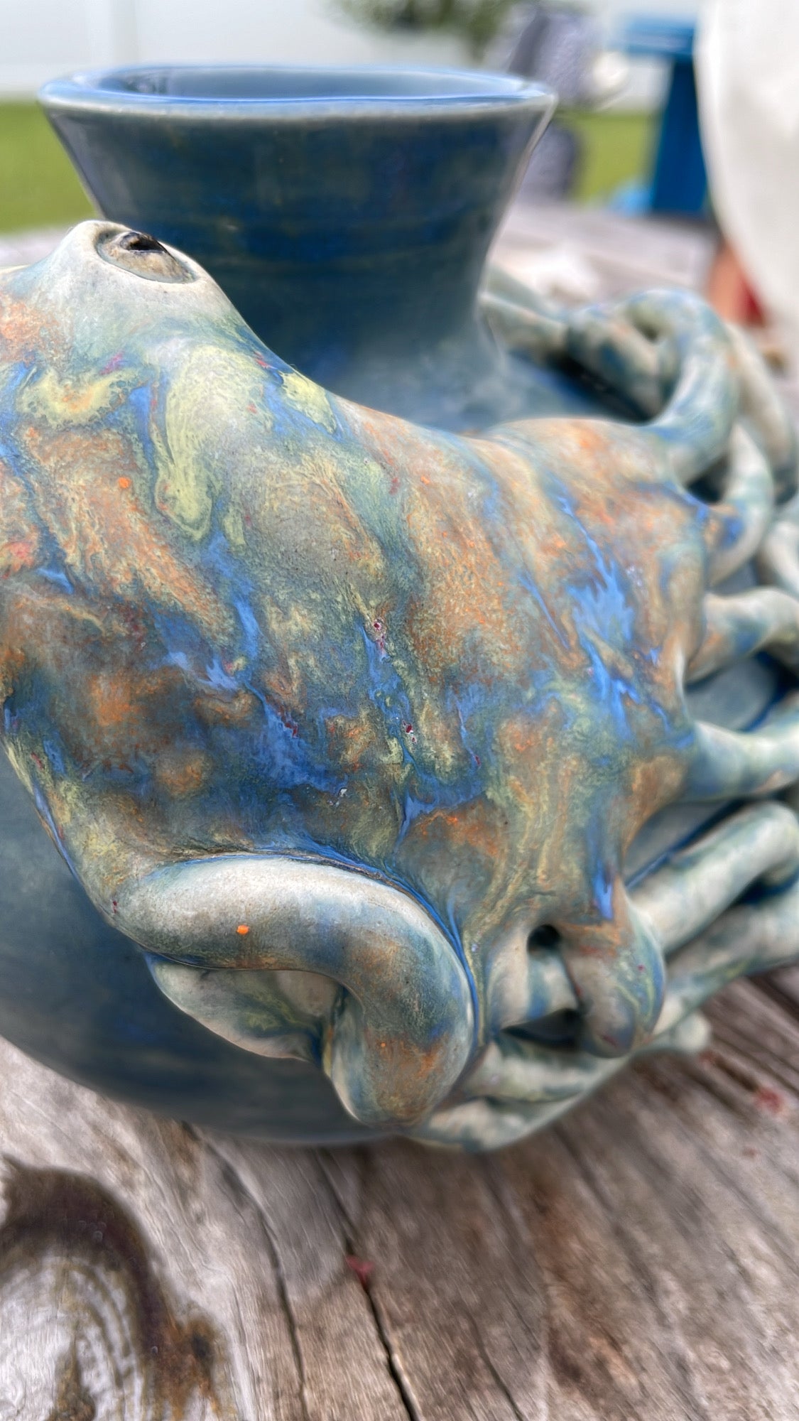 Blue Octopus Vase