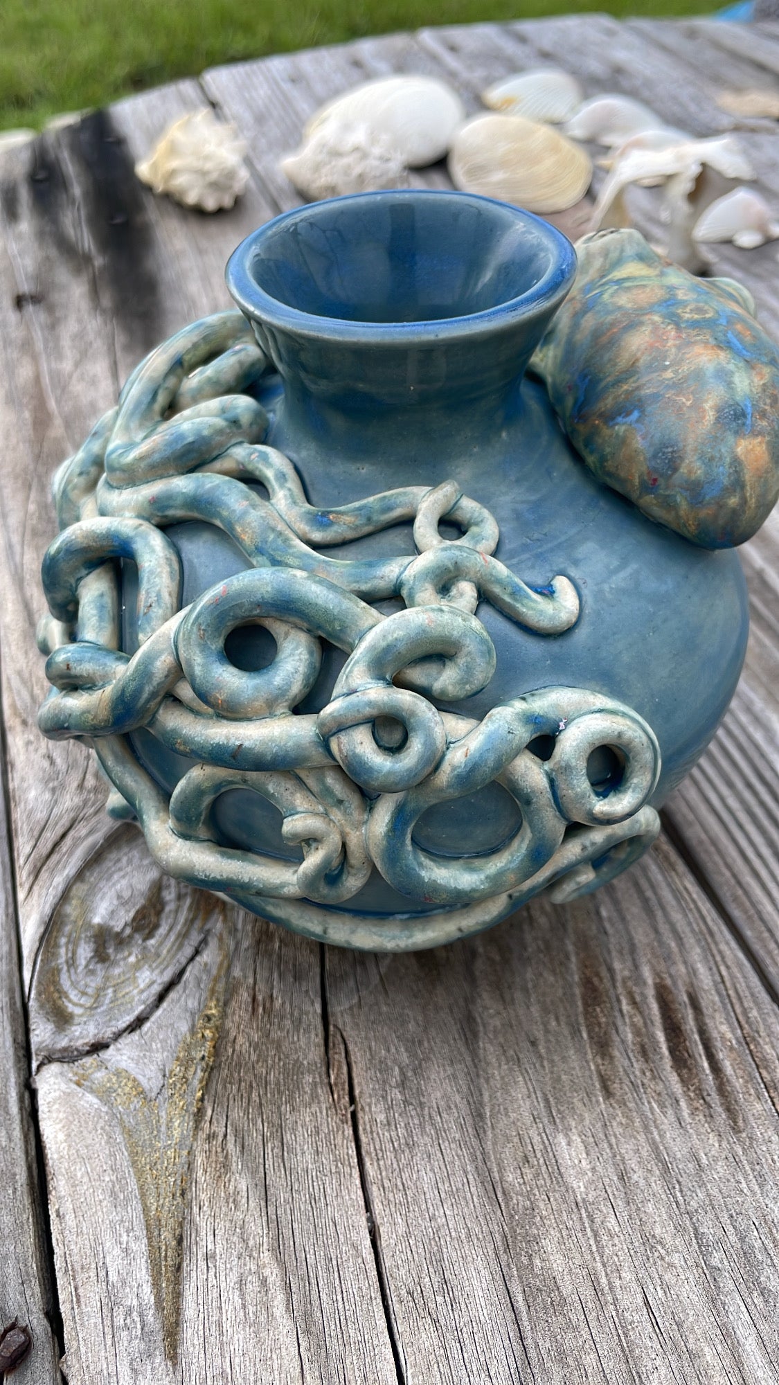 Blue Octopus Vase