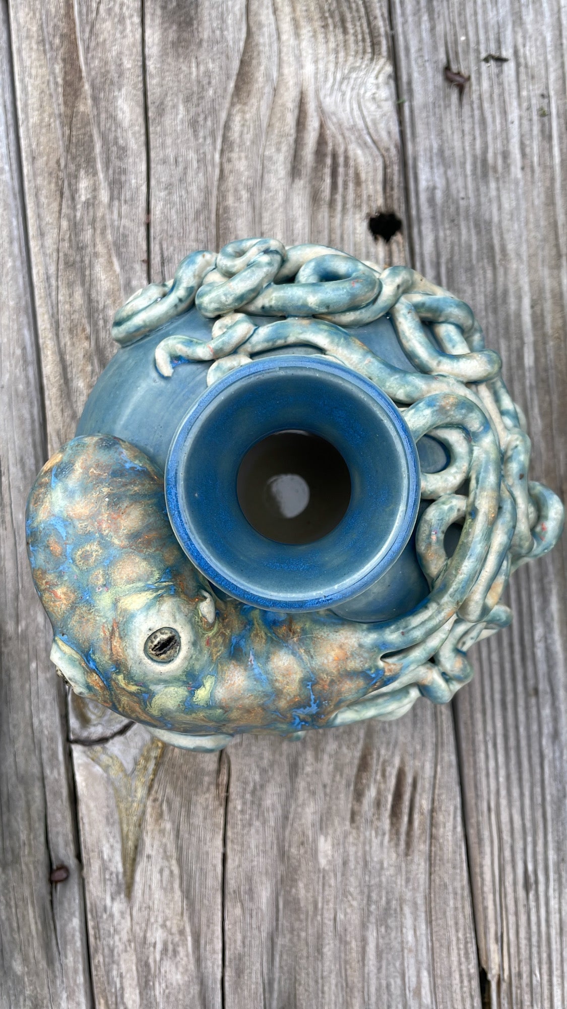 Blue Octopus Vase