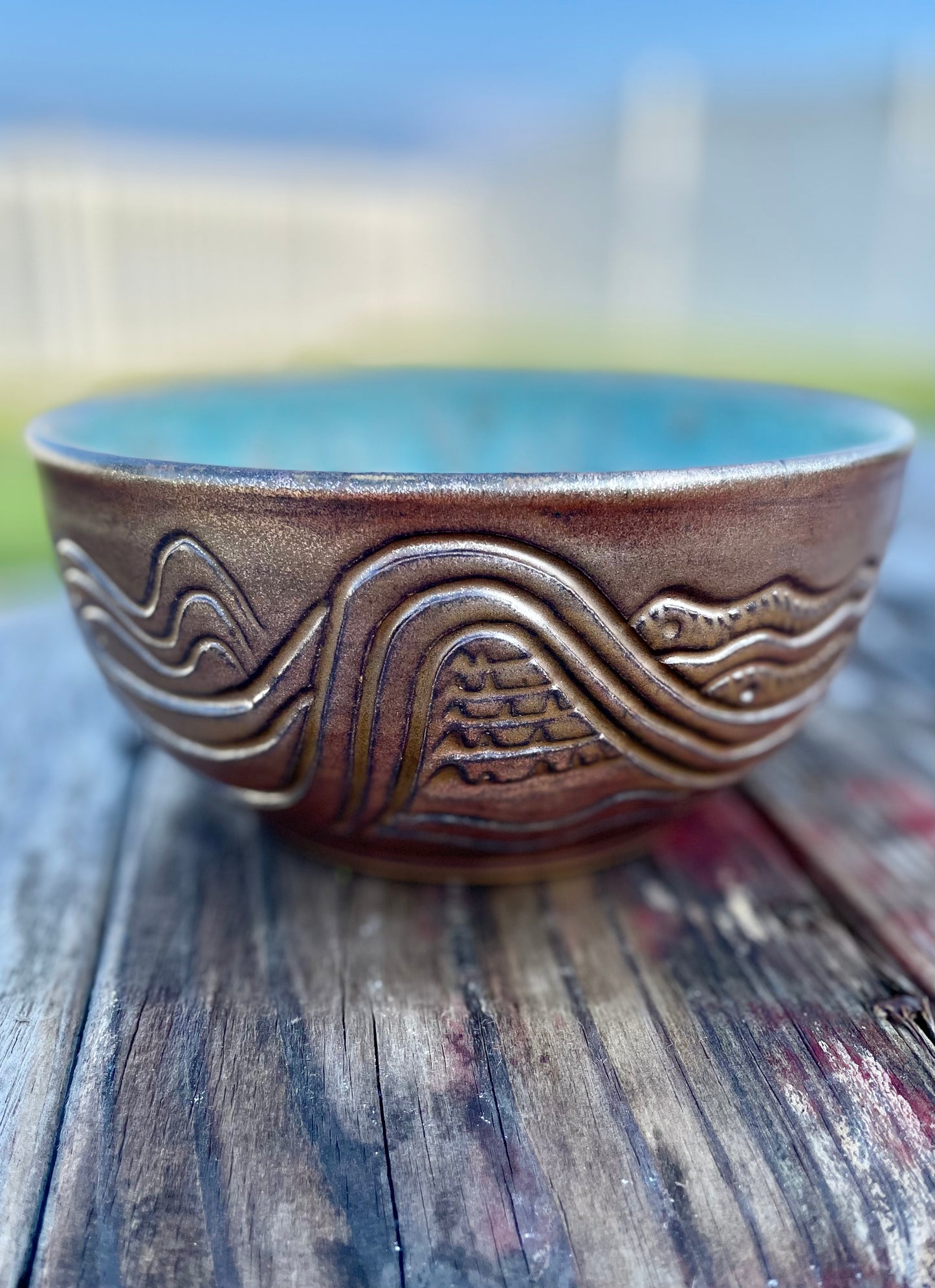 Carved copper glaze bowl