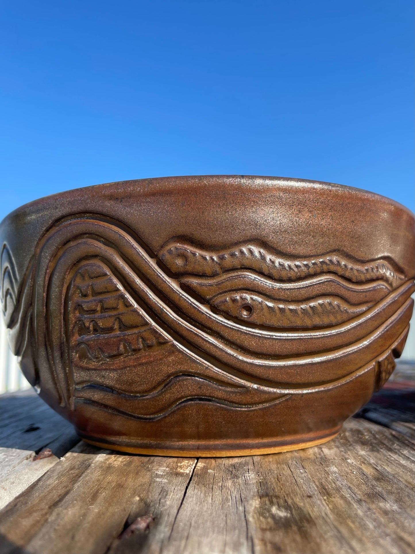 Carved copper glaze bowl