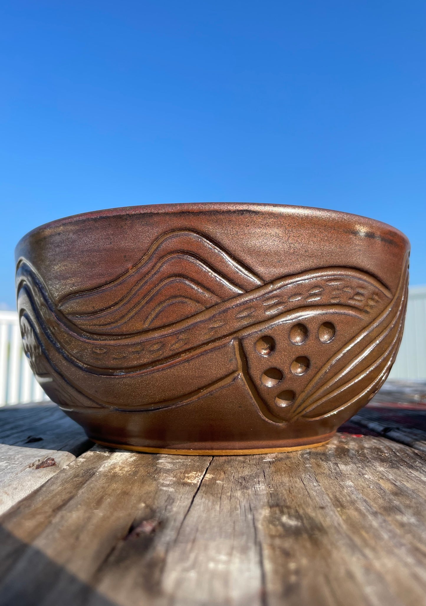 Carved copper glaze bowl