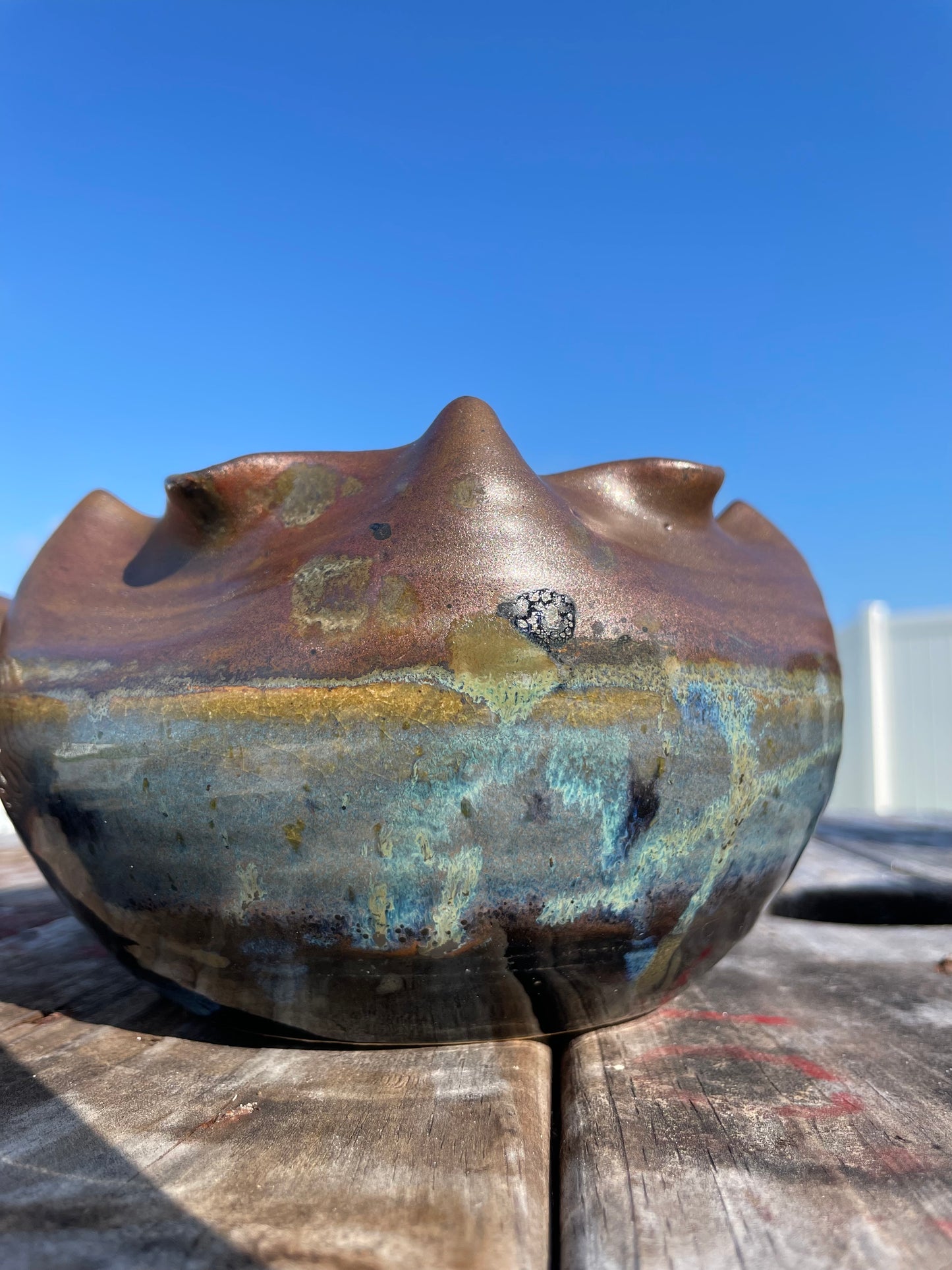 Ruffled Copper Bowl