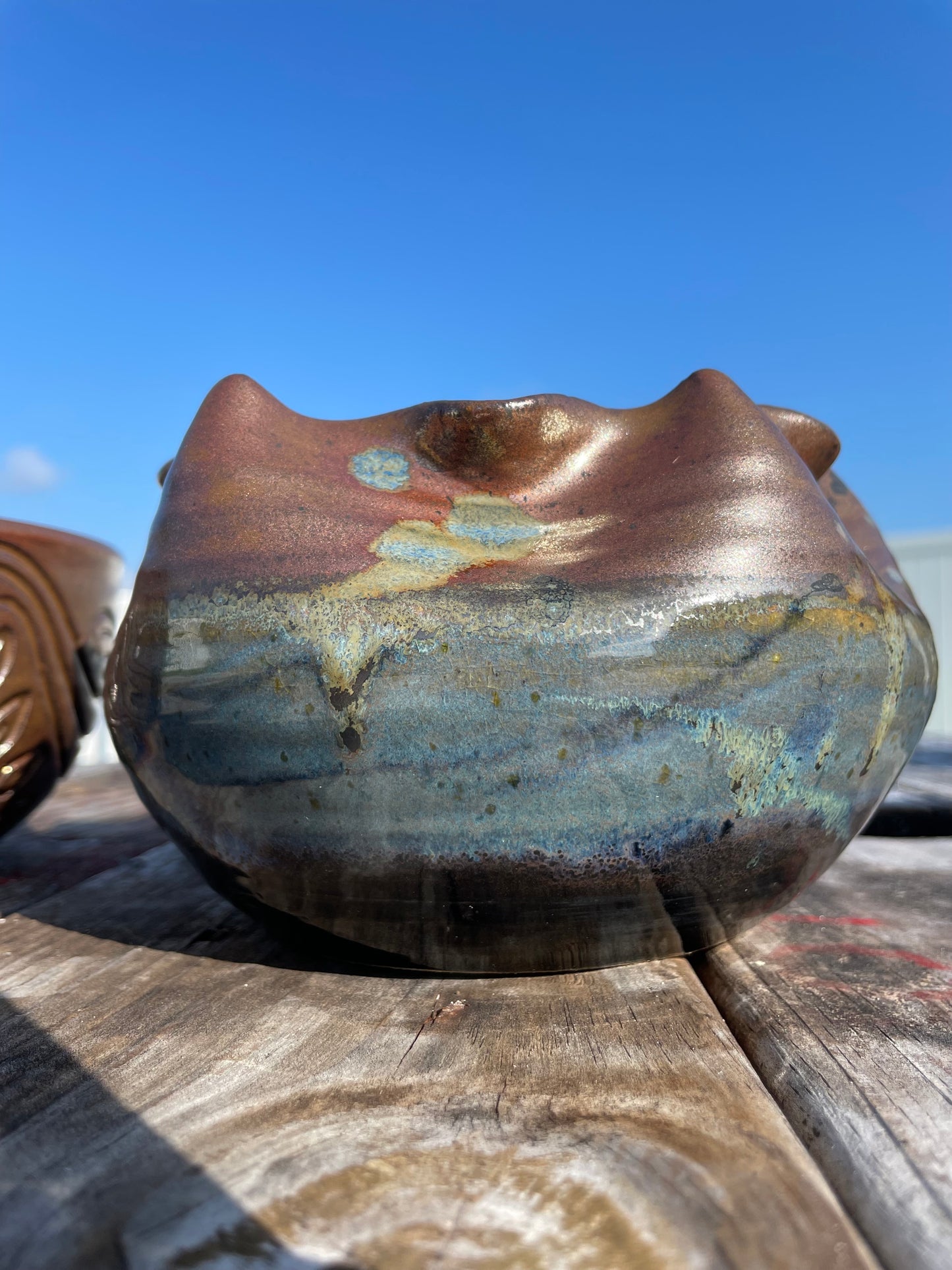 Ruffled Copper Bowl