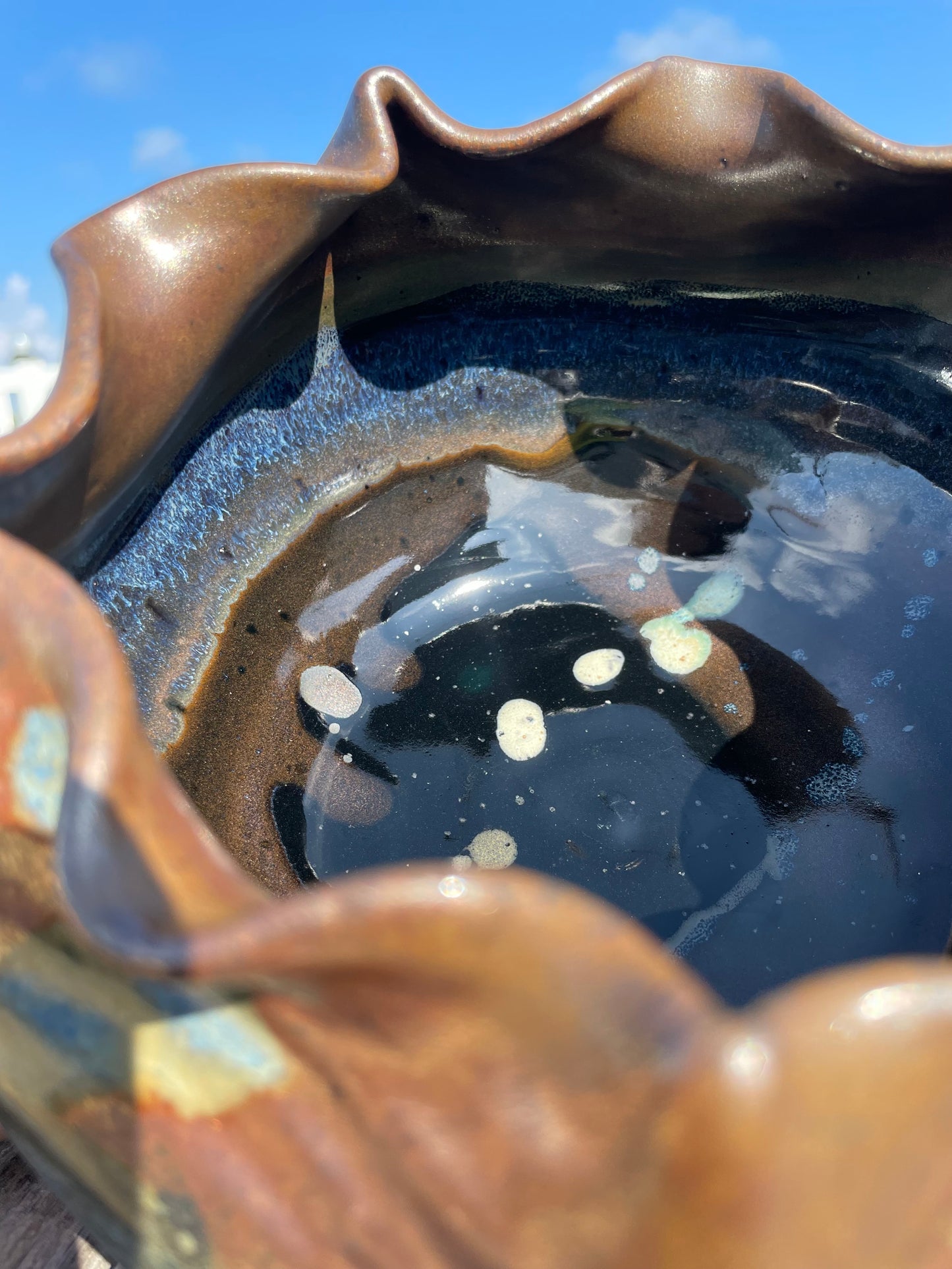 Ruffled Copper Bowl