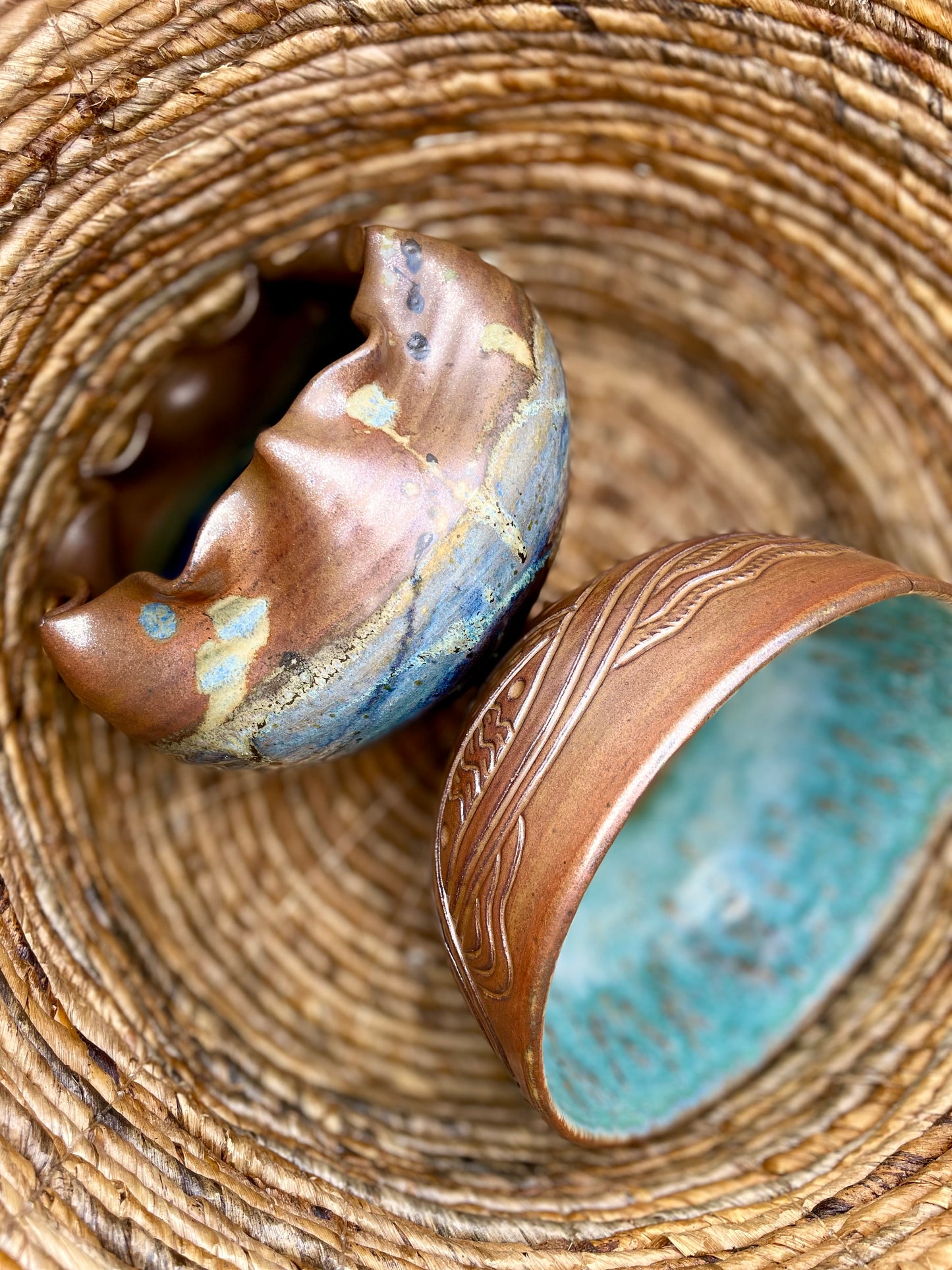 Ruffled Copper Bowl