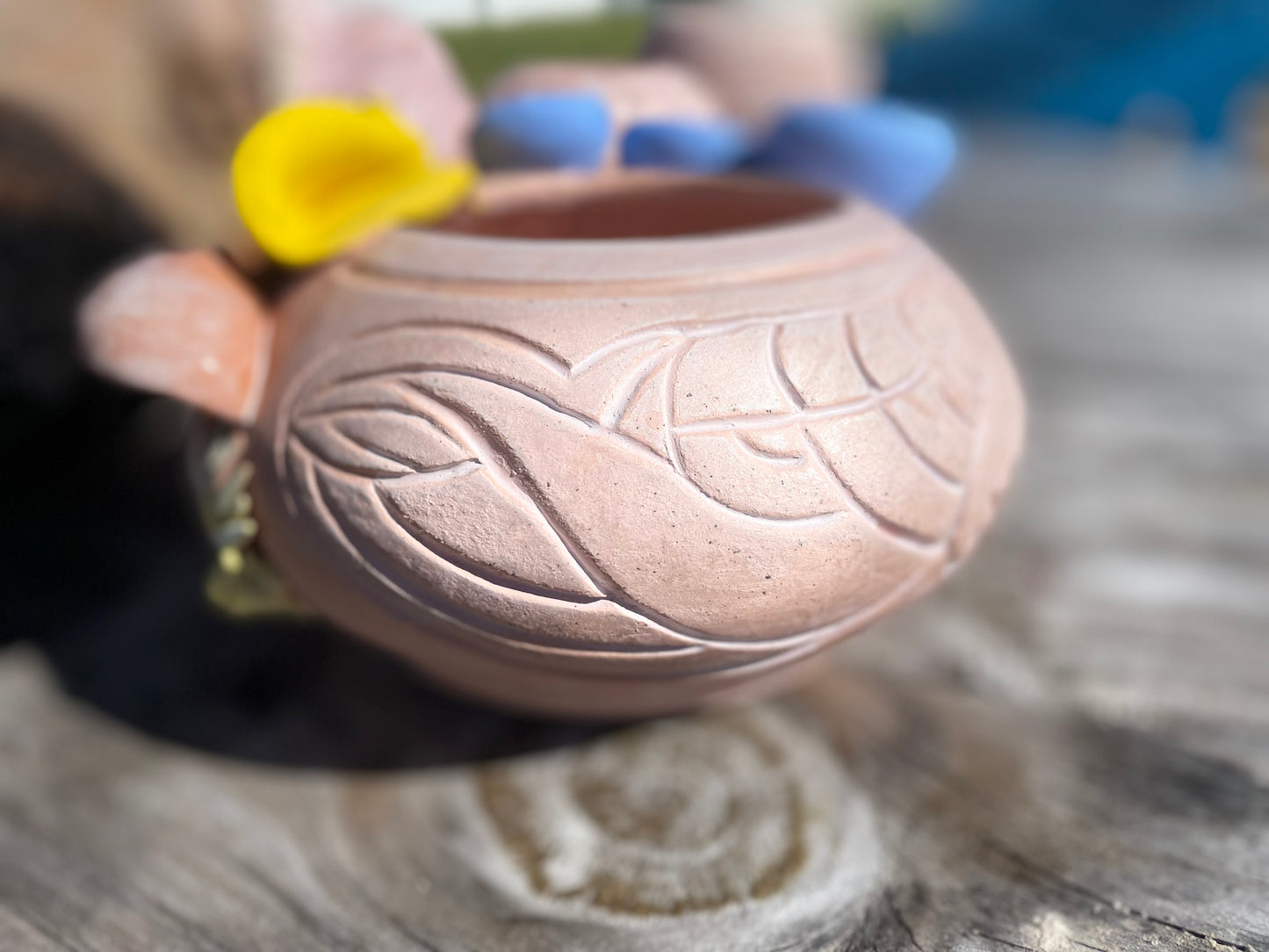 Bisqued Mushroom Forest - Bisque vase