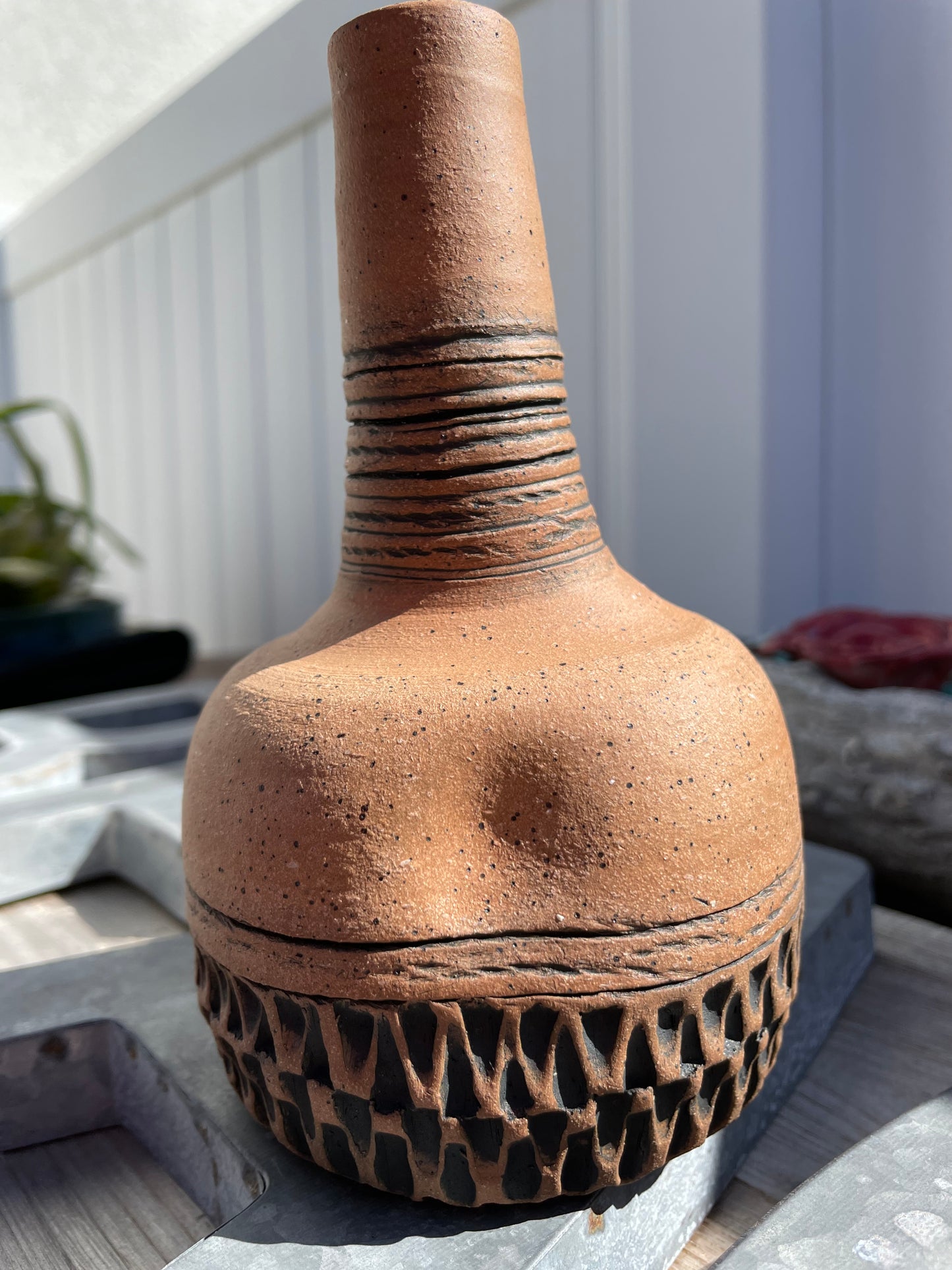 Raw Clay Oil Bottle Cruet