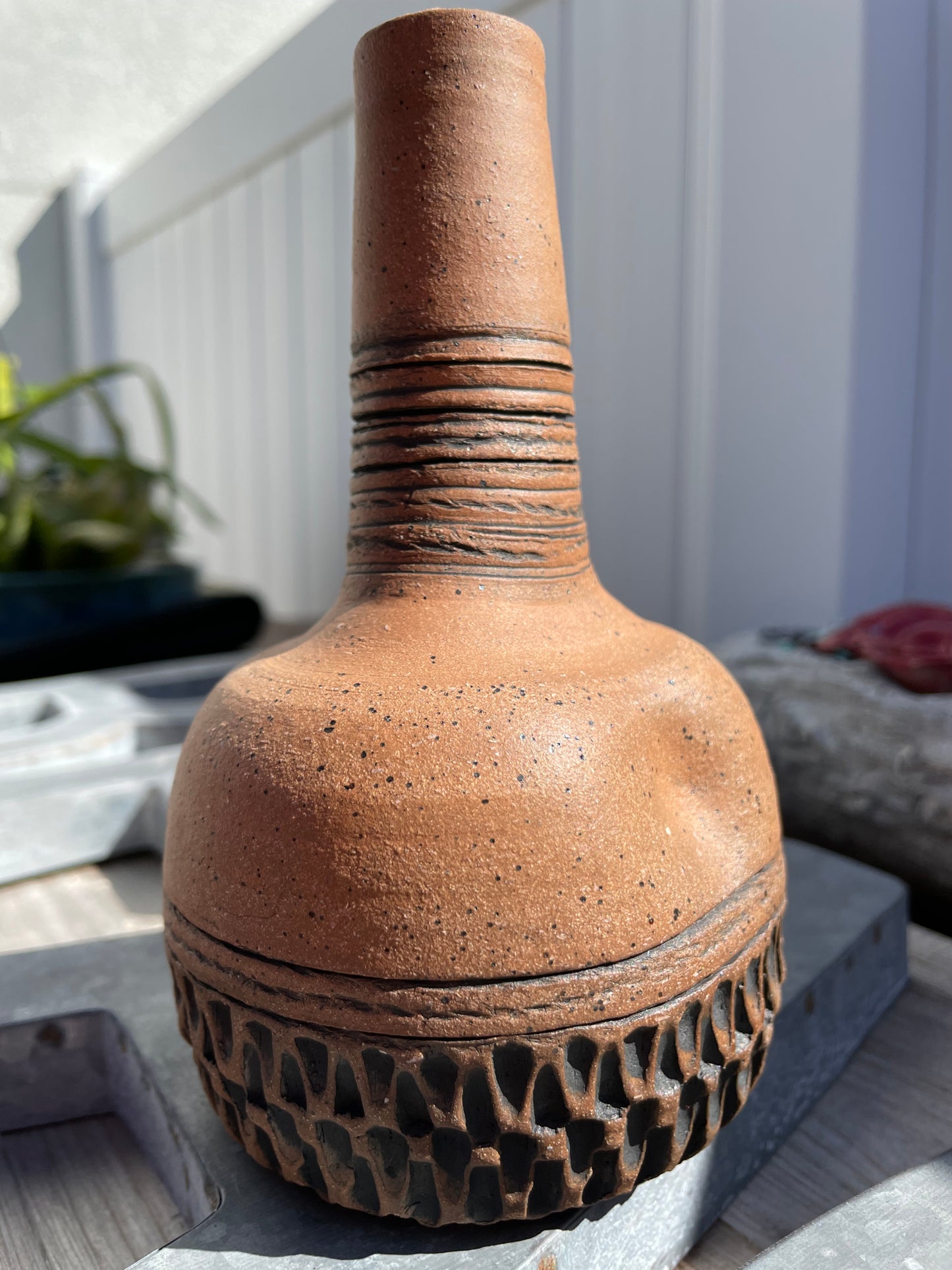 Raw Clay Oil Bottle Cruet