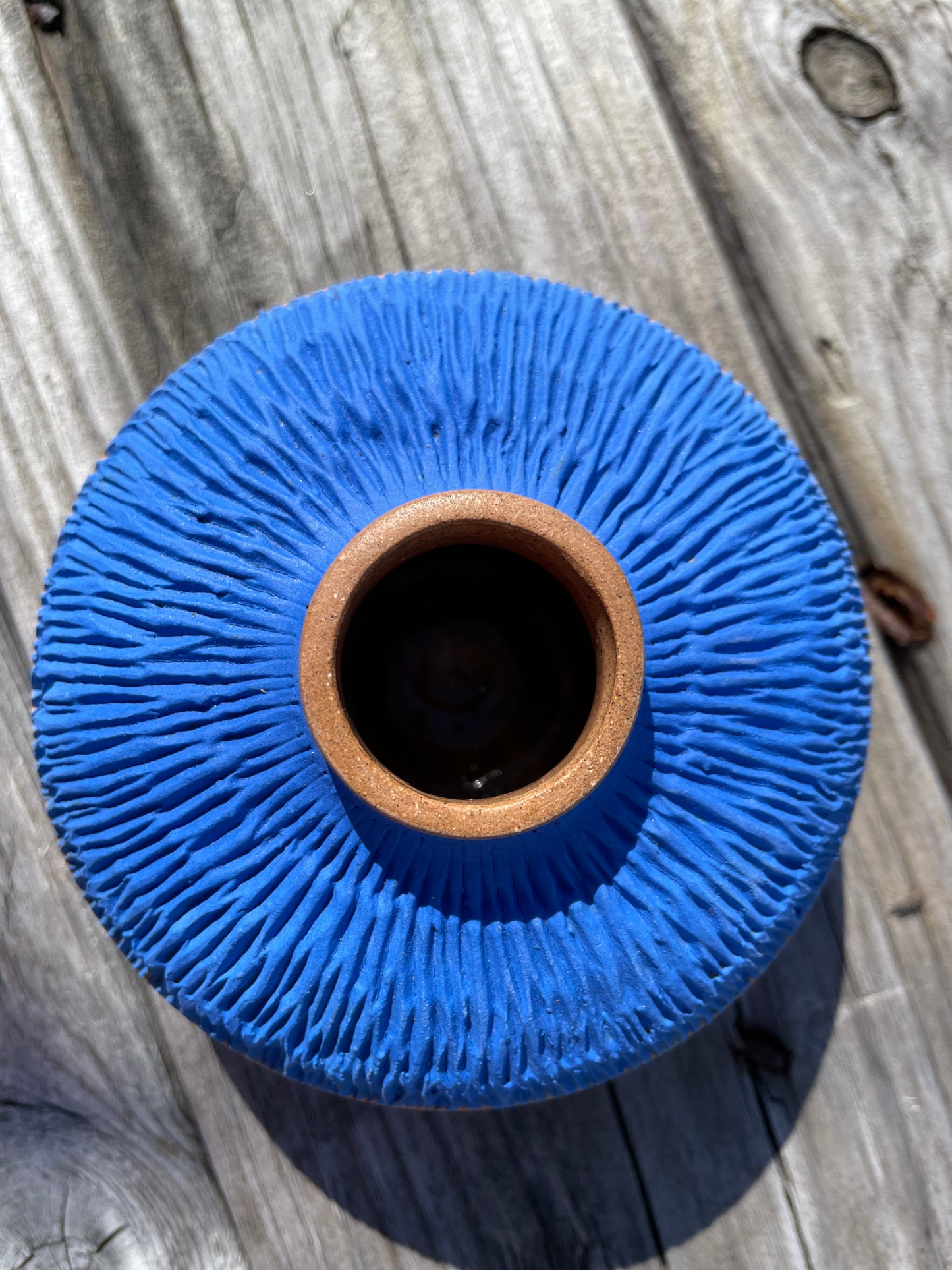 Electric Blue Bottle with Cork Dispenser