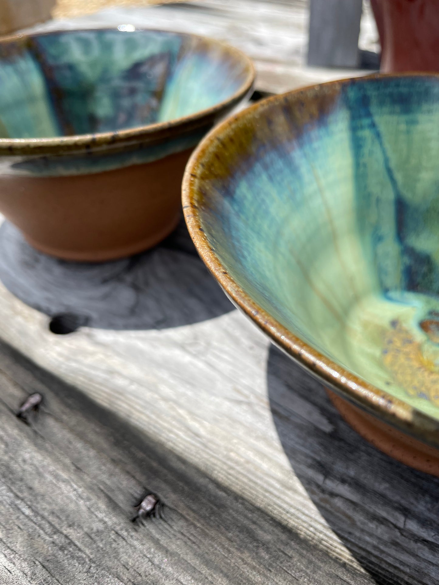 Green V-Bowl Set of 2