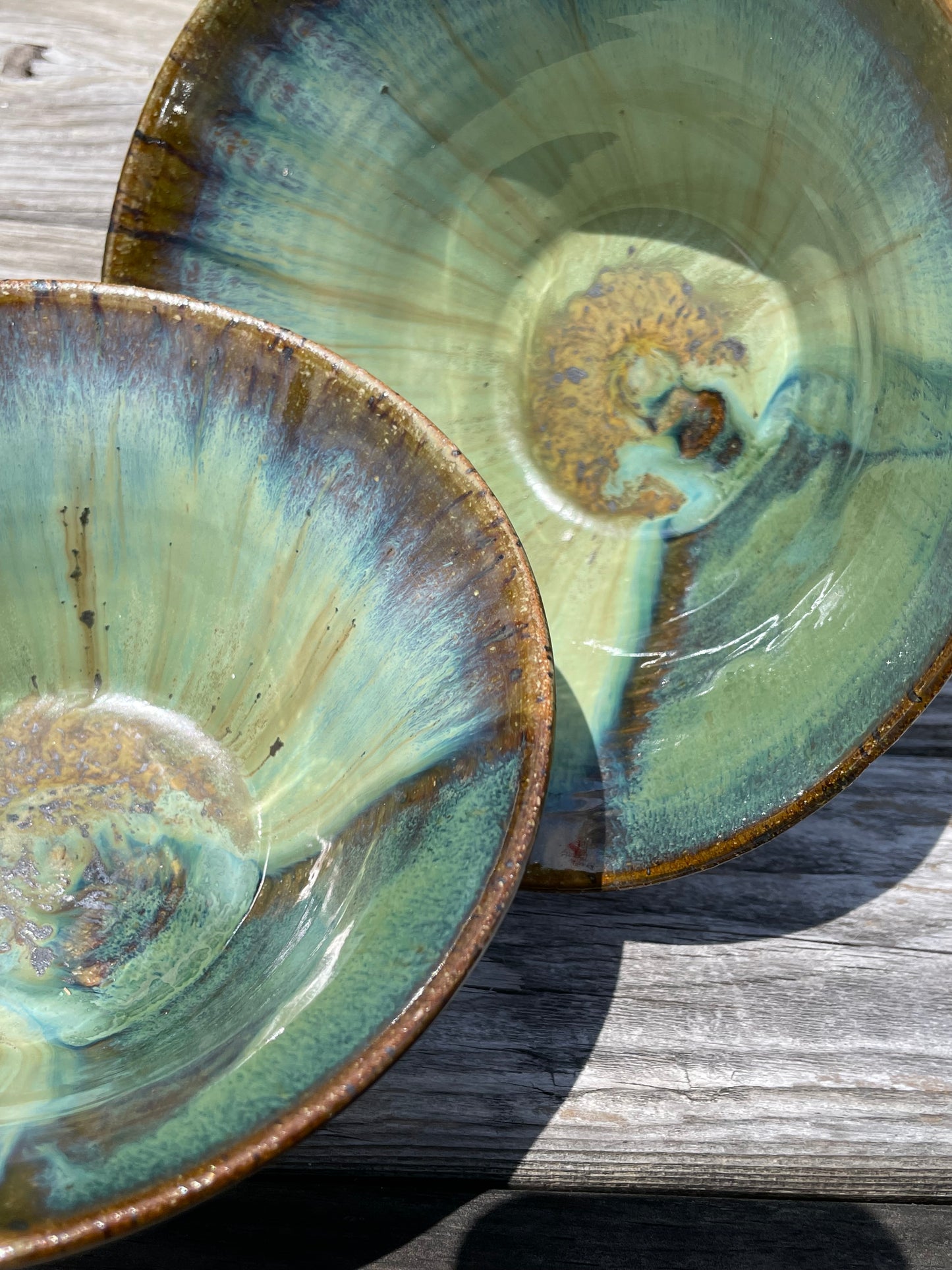 Green V-Bowl Set of 2