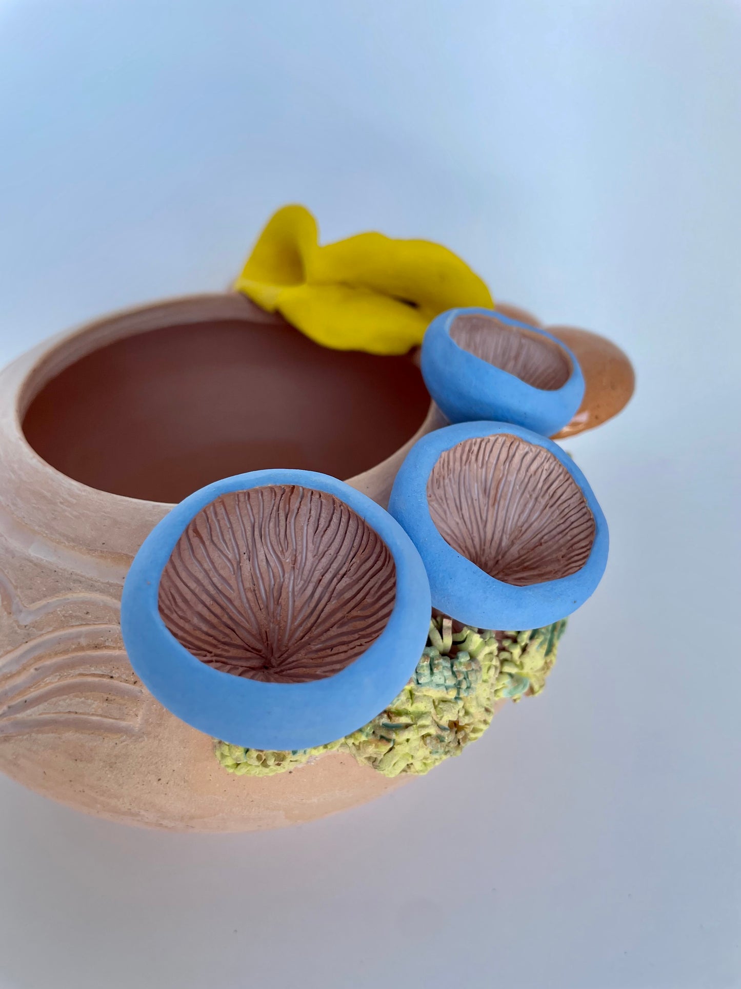 Bisqued Mushroom Forest - Bisque vase