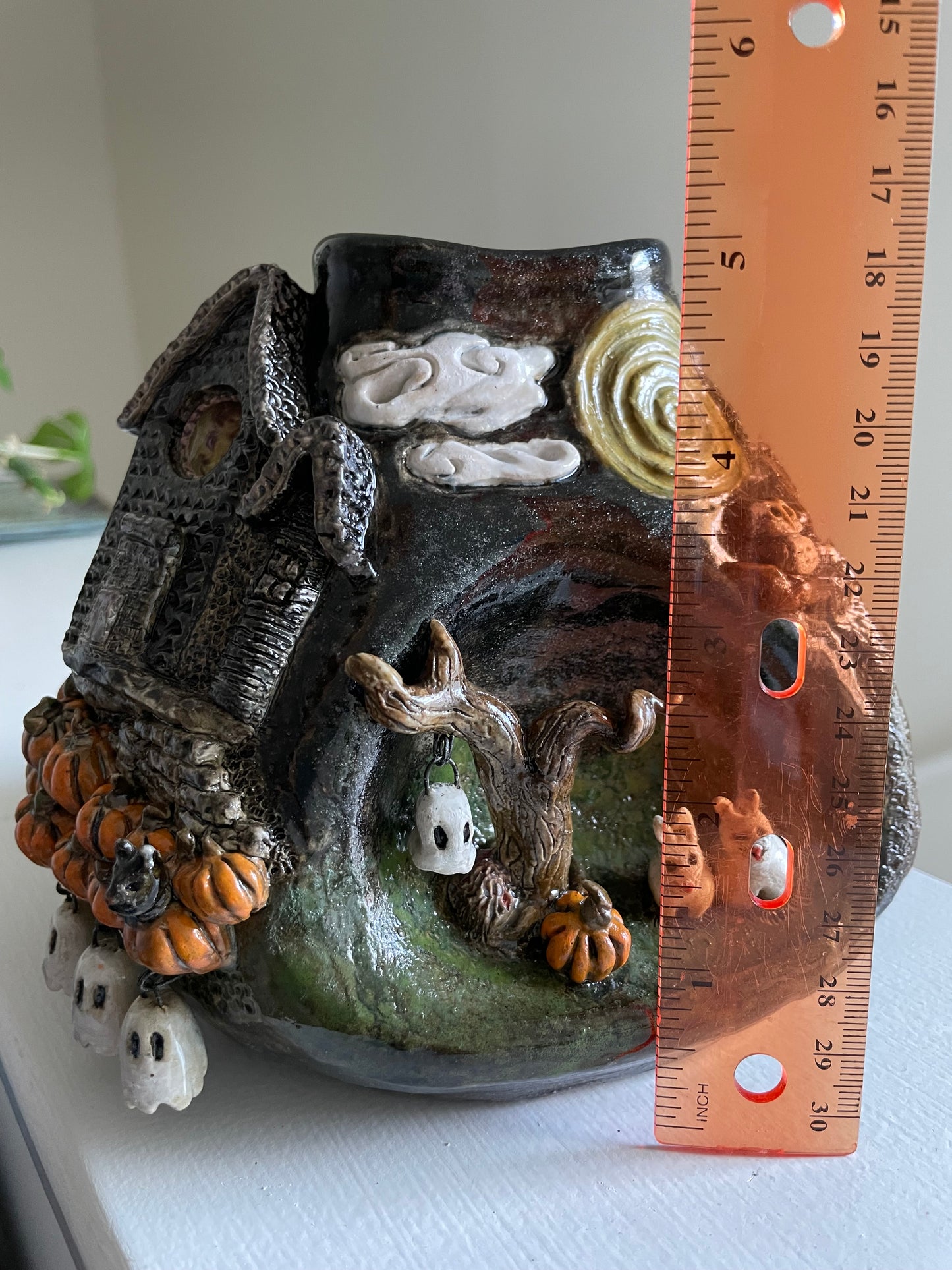 Halloween Village Witch House Vase Luminary