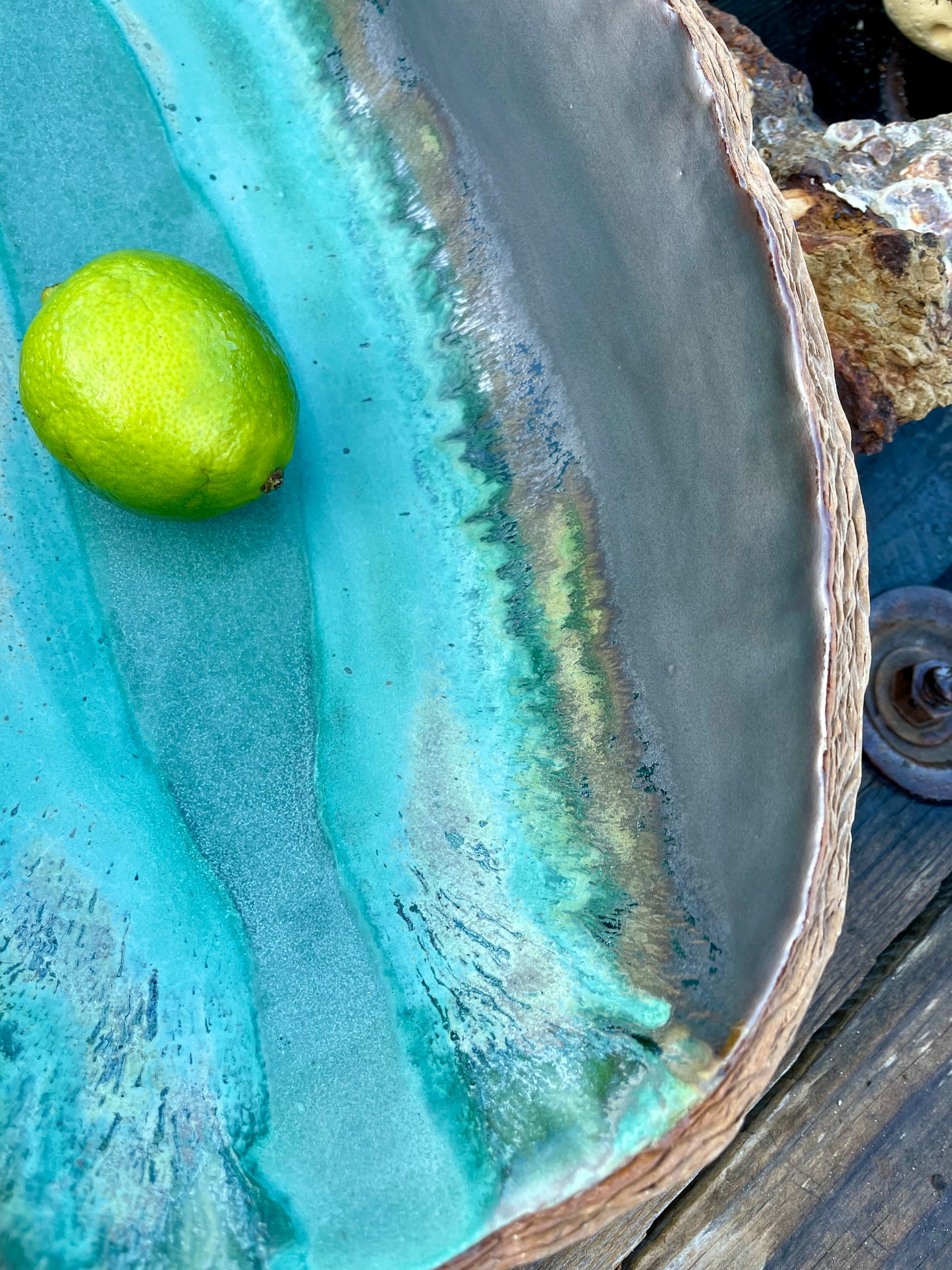 Organic Shapes Rustic Bowl - Walnut Patina