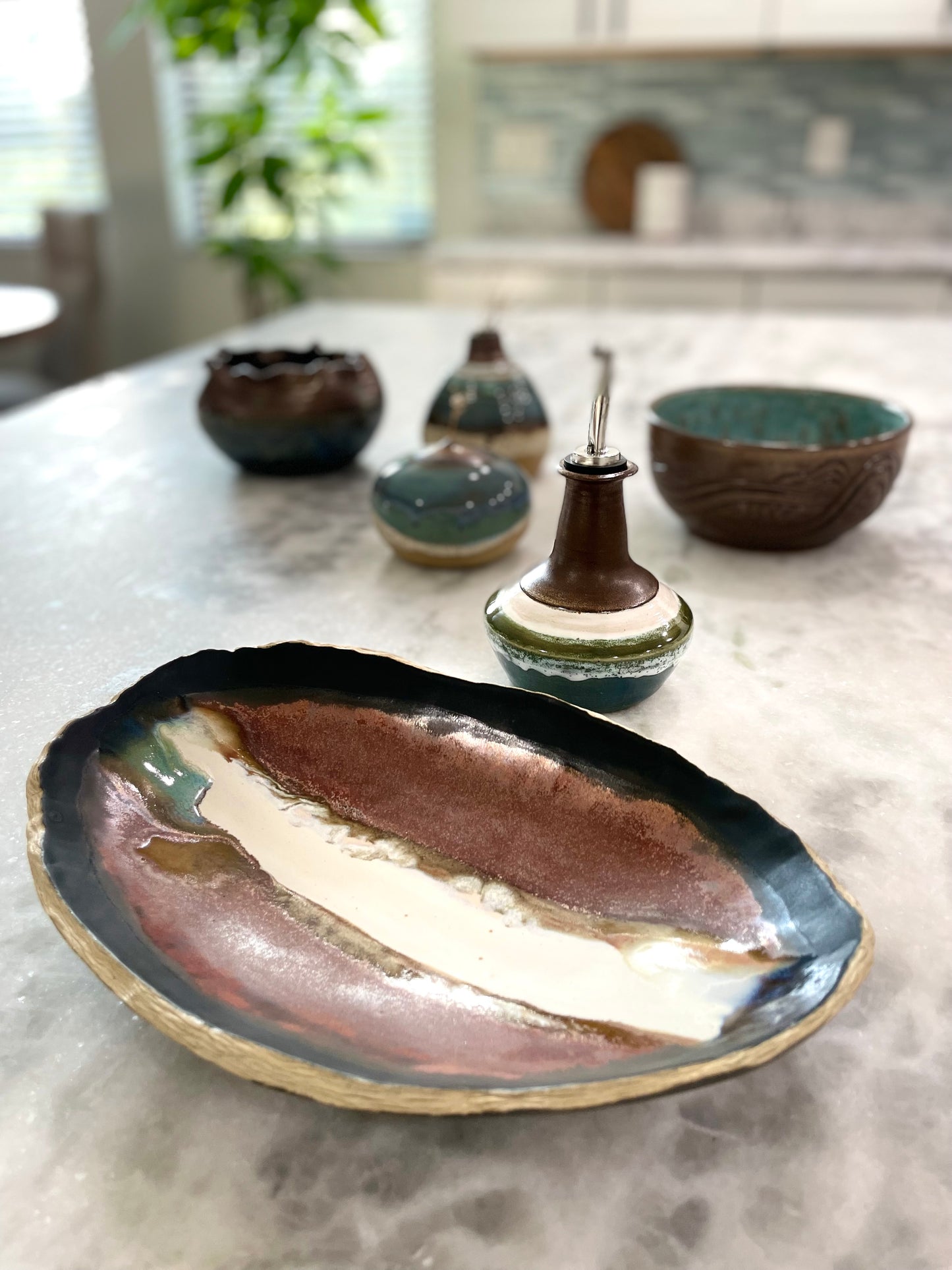 Organic Shapes Rustic Bowl - Copper Black