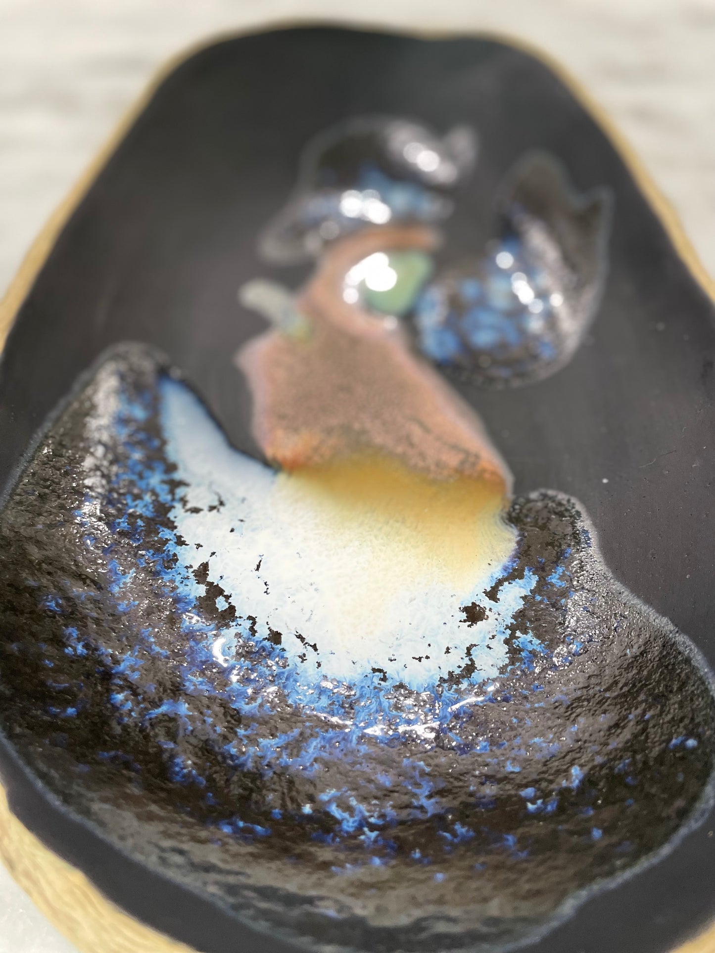 Organic Shapes Rustic Bowl - Black Galaxy