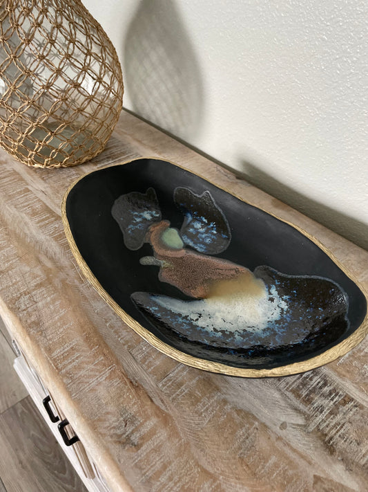 Organic Shapes Rustic Bowl - Black Galaxy